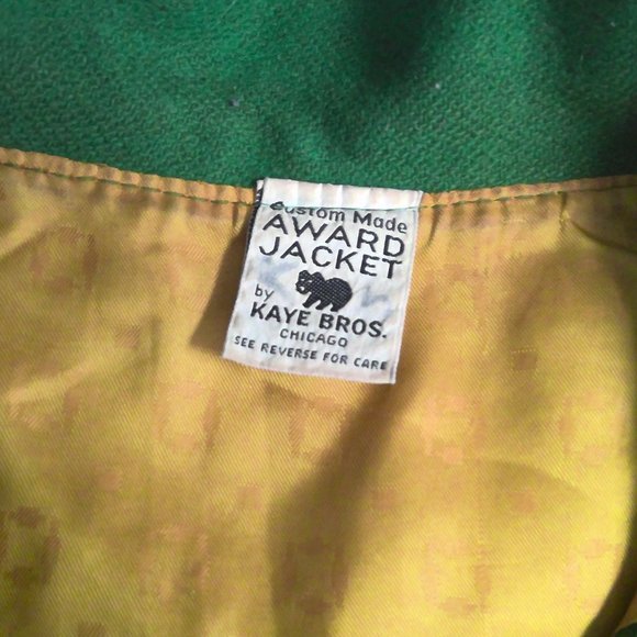 Vintage Kaye Bros. Green Custom Letterman Jacket Wool - Picture 6 of 11